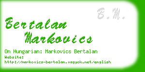 bertalan markovics business card